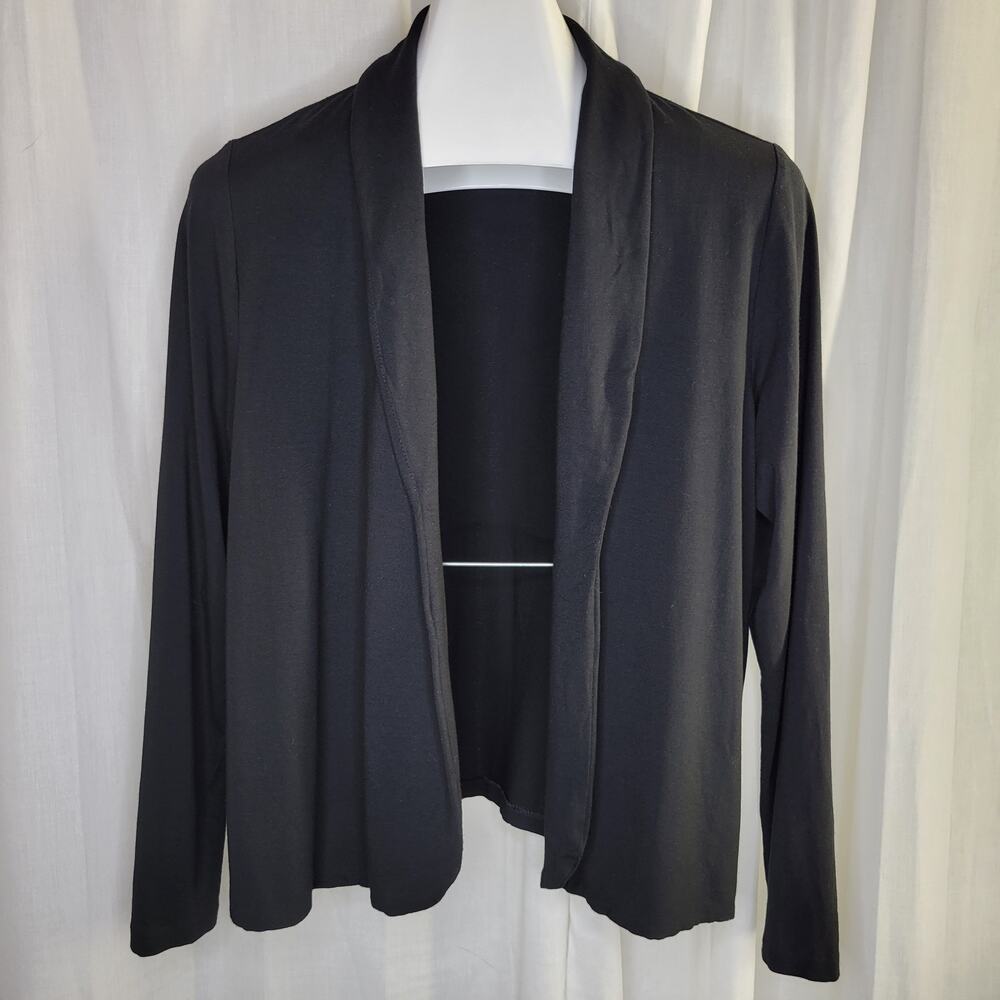 J. Jill Wherever Collection Black Open Front Cardigan, M